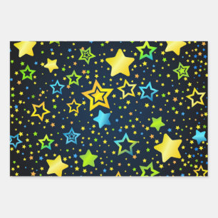 Hoja De Papel De Regalo Patrón de estrellas