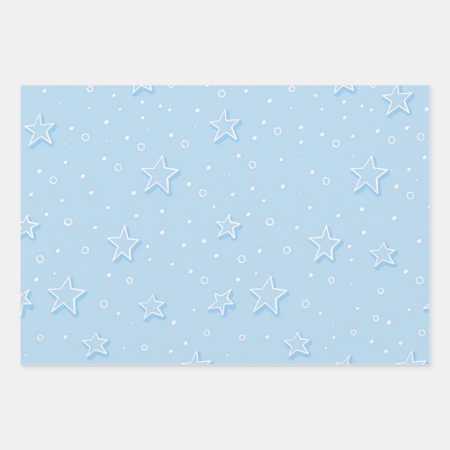 Hoja De Papel De Regalo Patrón de estrellas (Anverso)