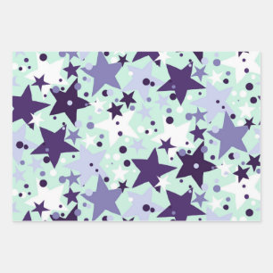 Hoja De Papel De Regalo Patrón de estrellas