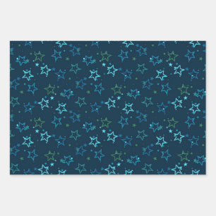Hoja De Papel De Regalo Patrón de estrellas