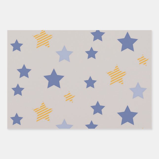 Hoja De Papel De Regalo Patrón de estrellas (Anverso)