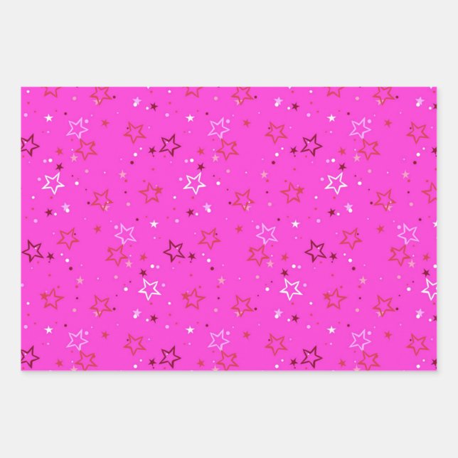 Hoja De Papel De Regalo Patrón de estrellas (Anverso)