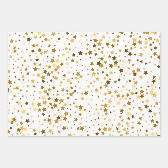 Hoja De Papel De Regalo Patrón de estrellas (Anverso)