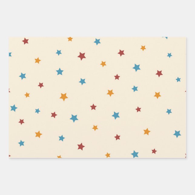 Hoja De Papel De Regalo Patrón de estrellas (Anverso)
