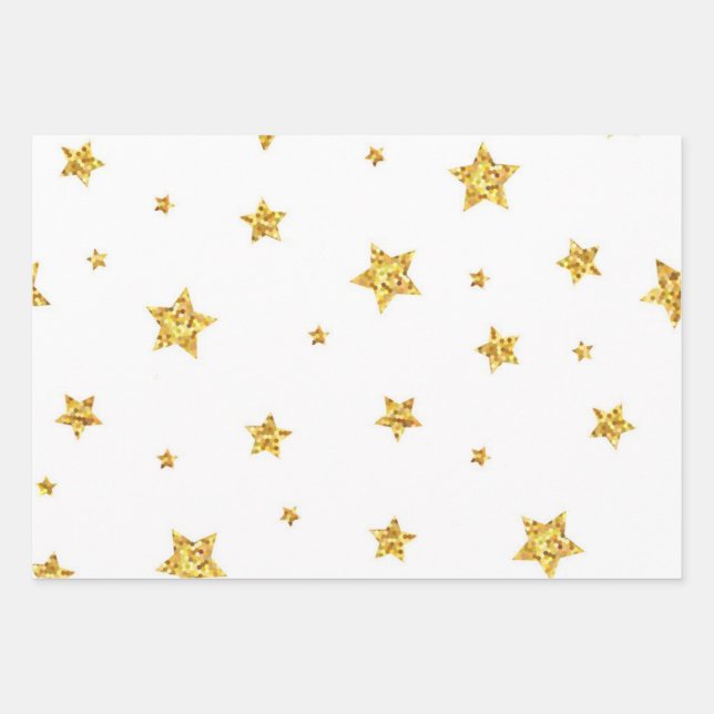 Hoja De Papel De Regalo Patrón de estrellas (Anverso)