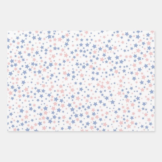 Hoja De Papel De Regalo Patrón de estrellas (Anverso)