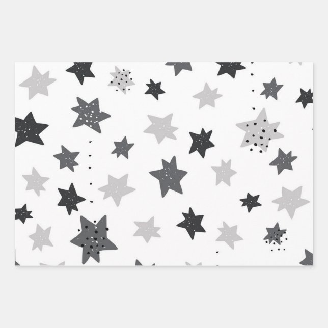 Hoja De Papel De Regalo Patrón de estrellas (Anverso)