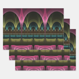 Hoja De Papel De Regalo Patrón de fantasía especial Resumen Fractal colori