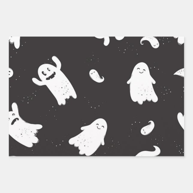 Hoja De Papel De Regalo Patrón de fantasma (Anverso)