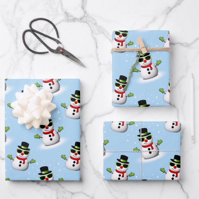 Hoja De Papel De Regalo Patrón de feriados de invierno de los Navidades Sn (Anverso)