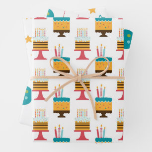 Hoja De Papel De Regalo Patrón de fiesta de cumpleaños