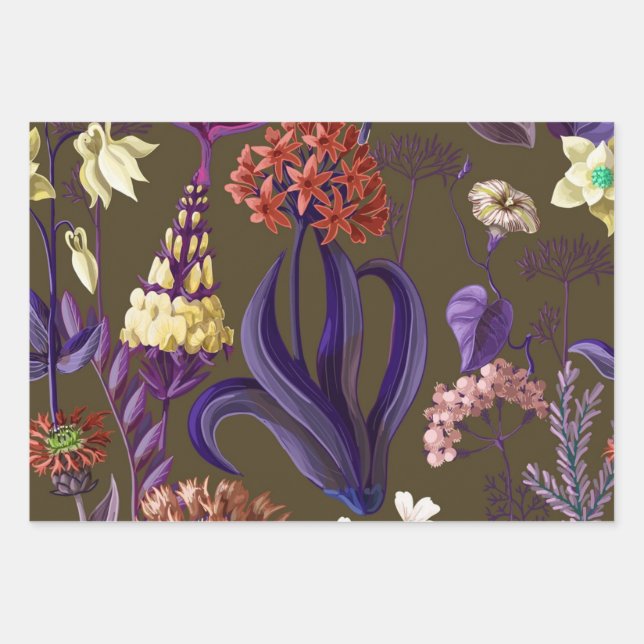 Hoja De Papel De Regalo Patrón de flor (Anverso)