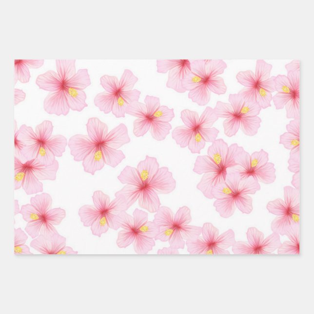 Hoja De Papel De Regalo Patrón de flor (Anverso)