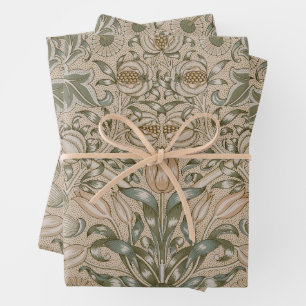 Hoja De Papel De Regalo Patrón de flor de lirio y granada de William Morri