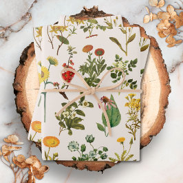 Hoja De Papel De Regalo Patrón de Flor Silvestre Vintage