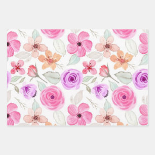 Hoja De Papel De Regalo Patrón de flores