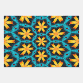 Hoja De Papel De Regalo Patrón de flores abstractas