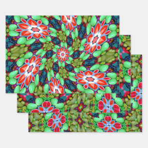 Hoja De Papel De Regalo Patrón de flores de jabón colorido