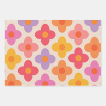 Patrón de flores retro coloridas de moda hippie