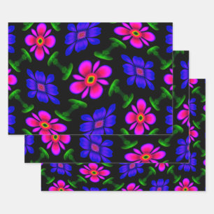 Hoja De Papel De Regalo Patrón de flores rosas adorables