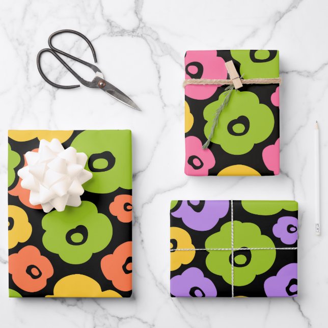 Hoja De Papel De Regalo Patrón de flores silvestres (Anverso)