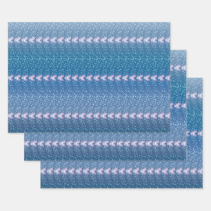 Hoja De Papel De Regalo Patrón de fondo de fondo azul vintage Floral Viole