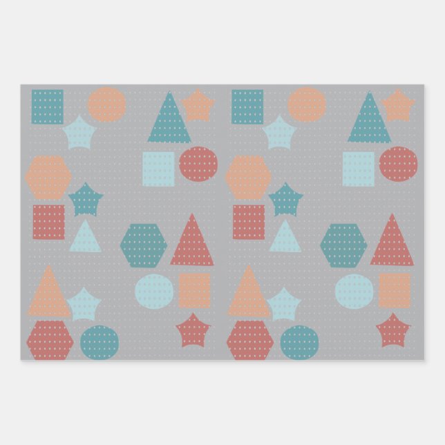 Hoja De Papel De Regalo Patrón de formas geométricas (Anverso)