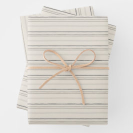 Hoja De Papel De Regalo Patrón de franja pictórica neutral relajada