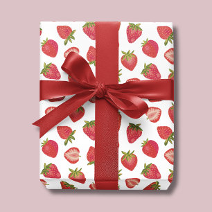 Hoja De Papel De Regalo Patrón de Fresa