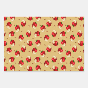 Hoja De Papel De Regalo Patrón de fruta de Apple
