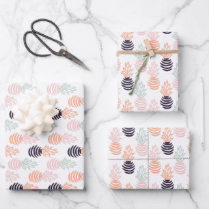 Hoja De Papel De Regalo Patrón de fruta de piña colorida de verano