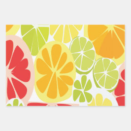 Hoja De Papel De Regalo Patrón de Frutas Cítricas