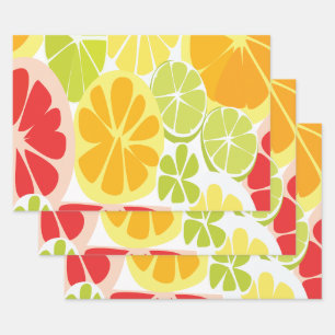 Hoja De Papel De Regalo Patrón de Frutas Cítricas