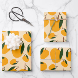 Hoja De Papel De Regalo Patrón de frutas del verano del mango