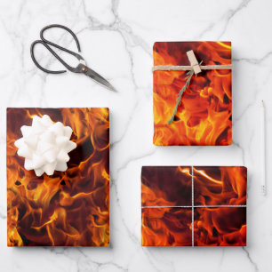 Hoja De Papel De Regalo Patrón de fuego y llama