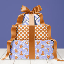 Hoja De Papel De Regalo Patrón de galletas de jengibre Navidades Navideñas