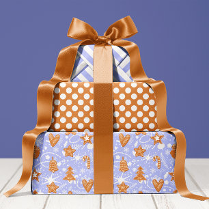 Hoja De Papel De Regalo Patrón de galletas de jengibre Navidades Navideñas