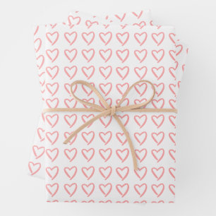 Hoja De Papel De Regalo Patrón de garabato cardíaco