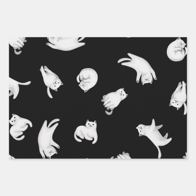 Hoja De Papel De Regalo Patrón de gato (Anverso)