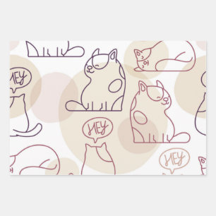 Hoja De Papel De Regalo Patrón de gato