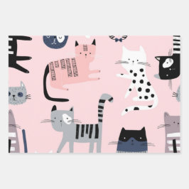Hoja De Papel De Regalo Patrón de gato