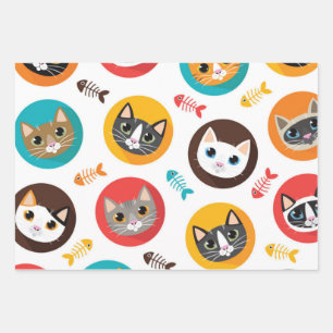 Hoja De Papel De Regalo Patrón de gato