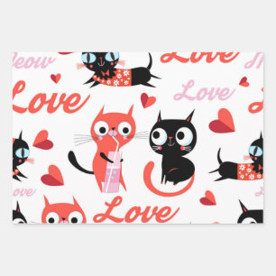 Hoja De Papel De Regalo Patrón de gato