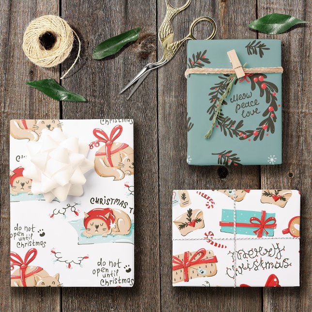 Hoja De Papel De Regalo Patrón de gato Kitty Navidades (Subido por el creador)