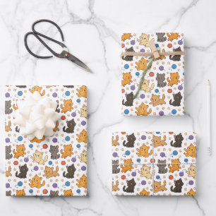 Hoja De Papel De Regalo Patrón de gato lindo