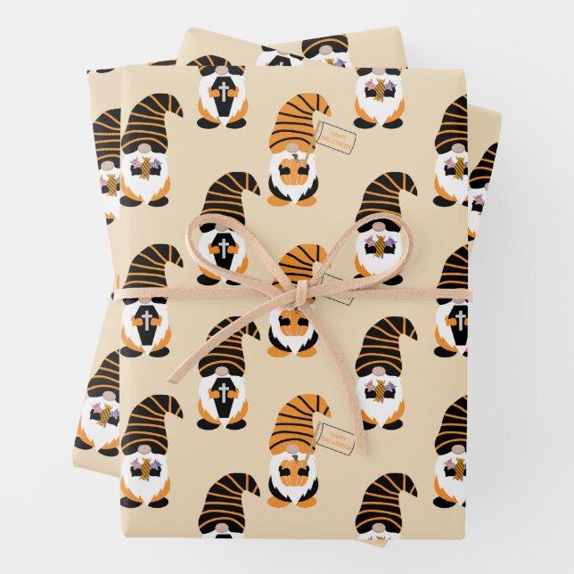 Hoja De Papel De Regalo Patrón De Gnomes, Trick O Tratamiento De Gnomes De (In situ)