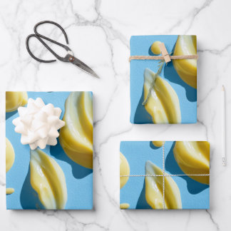 Hoja De Papel De Regalo Patrón de gotas creativas de crema de mantequilla