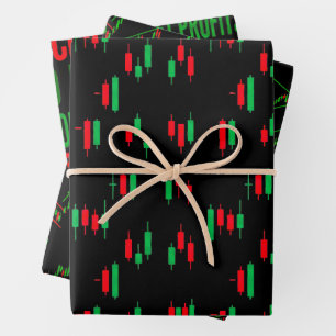 Hoja De Papel De Regalo Patrón de gráfico de trading Streetwear Vela Roja 