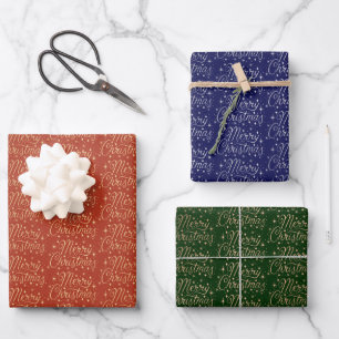 Hoja De Papel De Regalo Patrón de guiones navideños
