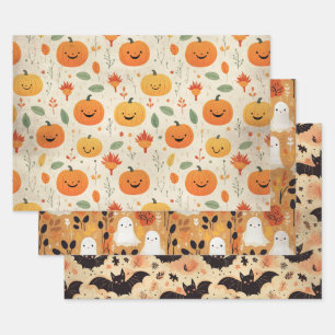 Hoja De Papel De Regalo Patrón de Halloween Little Boo Baby Shower